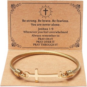 Christian Cross Bracelet Inspirational Bracelets For Women Stainless Steel Jewelry - 1 of 4