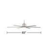 65" Casa Vieja Ultra Breeze Modern Indoor Outdoor Ceiling Fan with Dimmable LED Light Remote Control Brushed Nickel Wet Rated for Patio Exterior House - 4 of 4