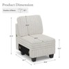Belffin Plush Corduroy Single Module with Storage for Modular Sectional Sofa - 2 of 4