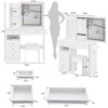 NicBex Vanity Desk with Mirror Small Vanity with Sliding Mirror and Built-in Socket, Makeup Table Set with Cushioned Stool, Hair Dryer Stand - 4 of 4