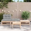 Patio Sofa Gray, Natural Wood vidaXL - 3 of 4
