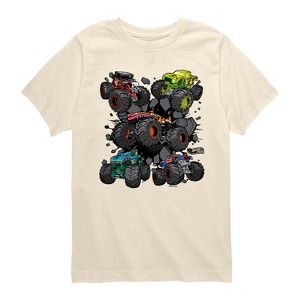Boys' - Hot Wheels - Monster Truck Grids Short Sleeve Graphic T-Shirt - 1 of 3