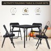 Children's folding table and chair set, cushioned, portable metal frame, can be used for children to eat, read, and play，one table and two chairs - 4 of 4