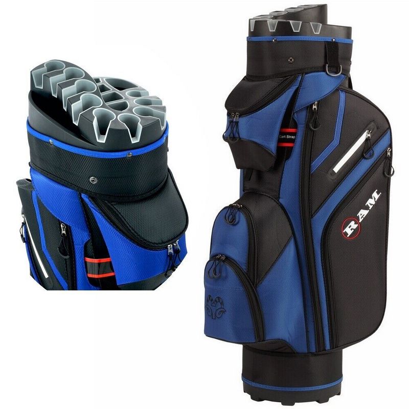 Ram Golf Premium Cart Bag with 14 Way Molded Organizer Divider Top, 4 of 10