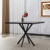 Vynxaria Dining Tables - Mid Century Modern Space-Saving Square Table for 4-6, Black - 3 of 4