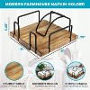 Enlea Farmhouse Napkin Holder for Kitchen & Dining Room Decoration, with Wooden Base, Sturdy Steel & Weighted Arm - 3 of 3