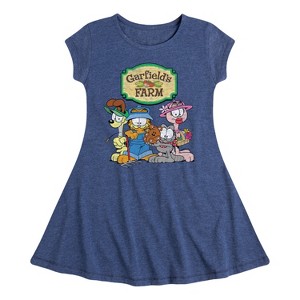 Girls' - Garfield - Garfields Farm Group Fit & Flair Cap Sleeve Dress - 1 of 3