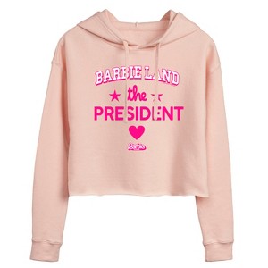 Women's - Barbie - Barbie Land President Cropped Graphic Hoodie - 1 of 2