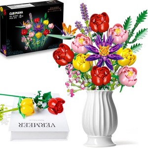Cubimana 976 Rose Flower Building Block Sets, Flower STEM Building Toy Valentine's Day Mother's Day Gifts For Kids and Adults Ages 8+ - 1 of 4