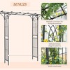 Outsunny 82'' Decorative Metal Garden Trellis Arch with Durable Steel Tubing & Elegant Scrollwork, Perfect for Weddings - 4 of 4
