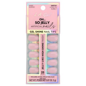 L.A. Girl Oh So Jelly Artificial Fake Nails - 25ct - 1 of 4