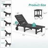 Patio Chaise Lounge Chair Outdoor, HDPS Material, Outdoor Pool Lounge Chairs with 5-Position Backrest, with Wheels for Outside, Poolside, Beach - 2 of 4