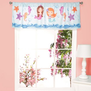 Everyday Kids Mermaid 60x15” Window Valance – Coastal Theme in Turquoise, Blue, Purple & Orange for Baby, Toddler & Girls’ Bedrooms - 1 of 4