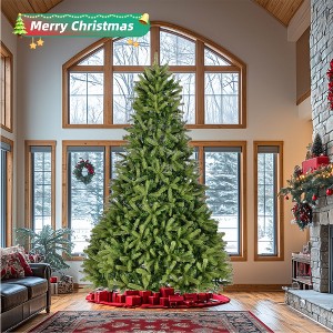 Racxily Pre-lit Artificial Xmas 4-Piece Set:Christmas Tree,Wreath,2Entrance Trees–Lifelike,305 Warm White LEDs,for Home/Office/School - 1 of 4
