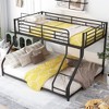 Okak Twin XL over Queen Metal Floor Bunk Bed Low Loft Bunk Bed with Ladder & Safety Guardrail for Kids Teens, Easy Assemble, Black - 2 of 4