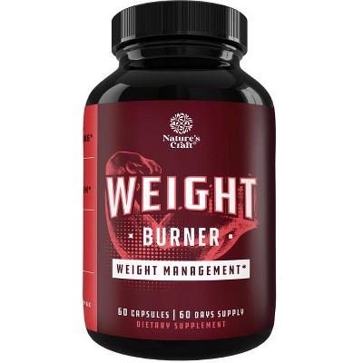 Weight Burner Capsules, Enhanced Metabolism, Weight Management Support & Energy Production Supplement, Nature's Craft, 60ct