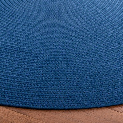 Handwoven Blue Synthetic 8' x 10' Oval Easy Care Rug