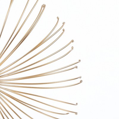 Gold Abstract Flower Metal Wall Sculpture