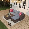 5-Piece Outdoor PE Wicker Patio Furniture Set - 3 of 4