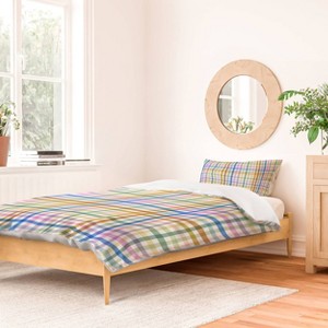 Deny Designs Marta Barragan Camarasa Rainbow Check Bliss Twin/Twin XL Duvet and Sham Set (2-3pc Set) - 1 of 4