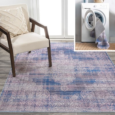 Regis Bohemian Medallion Machine-Washable Area Rug - JONATHAN Y