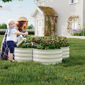 TROPOW 2-Pack Galvanized Raised Garden Bed, Outdoor Planter Box with Open Base for Herbs, Veggies & Flowers - 1 of 4