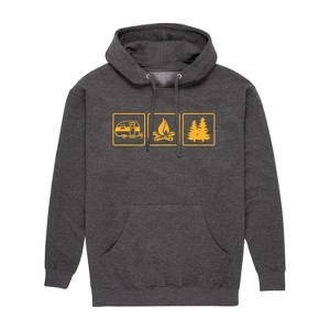 Men's - Instant Message - Camping Panels Graphic Fleece Pullover Hoodie - 1 of 4