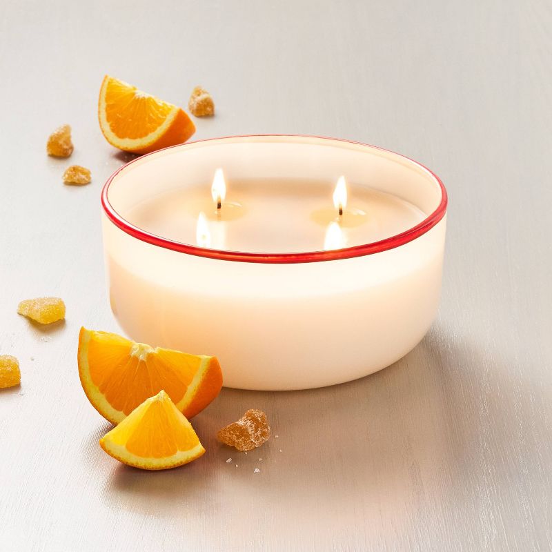 4-Wick Milk Glass Sunkissed Ginger Jar Candle 20.8oz Red - Hearth &#38; Hand&#8482; with Magnolia, 2 of 4