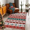 8x10 Christmas Foldable Rug, Washable Low Pile Non-Shedding Carpet for Living Room Bedroom, Red/Green Holiday Floor Mat - 4 of 4