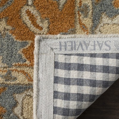Elegant Heritage Light Blue Hand-Tufted Wool Area Rug, 5' x 8'