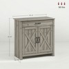 Resenkos Sideboard,Farmhouse Sideboard Cabinet with Barn Doors Kitchen Buffet Cabinet with Drawer and Shelf Gray Wash - 2 of 4