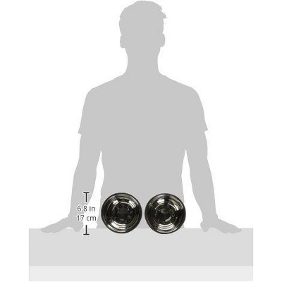 Small Black Wrought Iron Stand with Double Stainless Steel Feeder Bowls