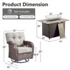 Buenhomino 5 Pieces Patio Wicker Furniture Set - 4 Outdoor Swivel Rocker Glider Chairs with Propane Fire Pit Table - 3 of 4