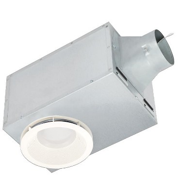 Delta BreezRecessed Exhaust Bath Fan, REC80LED 80 CFM Single Speed with Dimmable LED Light