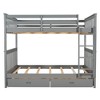 Full Over Full / Twin Over Twin Bunk Bed with Ladder & Storage Drawers, Convertible Wooden Bunk Bed for Kids & Adults - ModernLuxe - 4 of 4