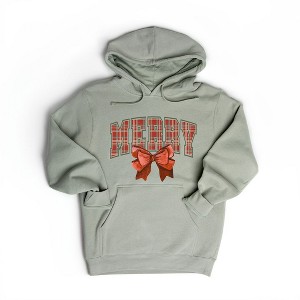Simply Sage Market Women's Graphic Hoodie Coquette Plaid Merry - 1 of 2