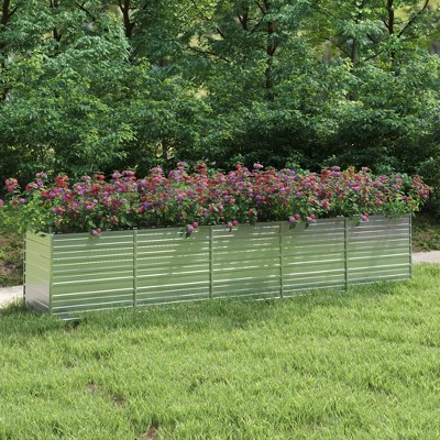 vidaXL Garden Raised Bed 157.5"x31.5"x30.3" Galvanized Steel Silver