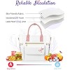 Deluxe Insulated Lunch Box Bag Women - Leakproof Waterproof Cooler with Multi Pockets Removable Strap for Work Picnic - Christmas Birthday Gifts - 3 of 4