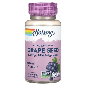 Solaray Vital Extracts, Grape Seed , 100 mg , 60 VegCaps - 1 of 2