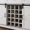 Farmhouse Wine Bar Cabinet with Sliding Barn Door, 58" Buffet Sideboard with Wine & Glass Rack, Storage Shelves and 3 Drawers for Kitchen - 4 of 4