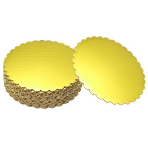 Unique Bargains Disposable Greaseproof Cardboard Scalloped Cake Platters 20 Pcs - 1 of 4