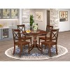 HomeStock 5-Piece Mahogany Finish Solid Wood Top Dining table with 4 Chairs - 2 of 4