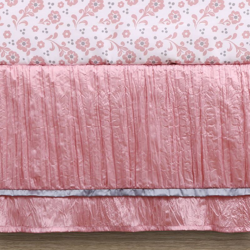 The Peanutshell Bella Pink Patchwork Quilt Baby Crib Bedding Set - 3pc, 5 of 6
