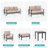Sonkuki Outdoor Furniture Set Patio Conversation Sofa with Coffee Table Set, All-Weather PE Rattan Couch with Cushion - 3 of 4