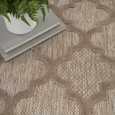 Natural Beige Synthetic Trellis Flat Woven 5' x 7' Rug