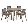 Christopher Knight Home Lockett Outdoor Mesh and Acacia Wood 5 Piece Dining Set - 2 of 4