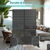 TOAOTBNBO Metal Privacy Screen with Stand, Decorative Privacy Fence Panels with Louver Pattern, Outdoor Privacy Screen for Balcony, Black - 4 of 4