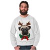Christmas Reindeer Pug Adorable Sweatshirt for Men or Women Brisco Brands - 4 of 4