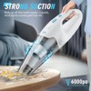 Teendow 6000Pa cordless handheld vacuum cleaner, hard floor vaccum cleaners for apartment, laminate and rug, Blue&White - 2 of 4