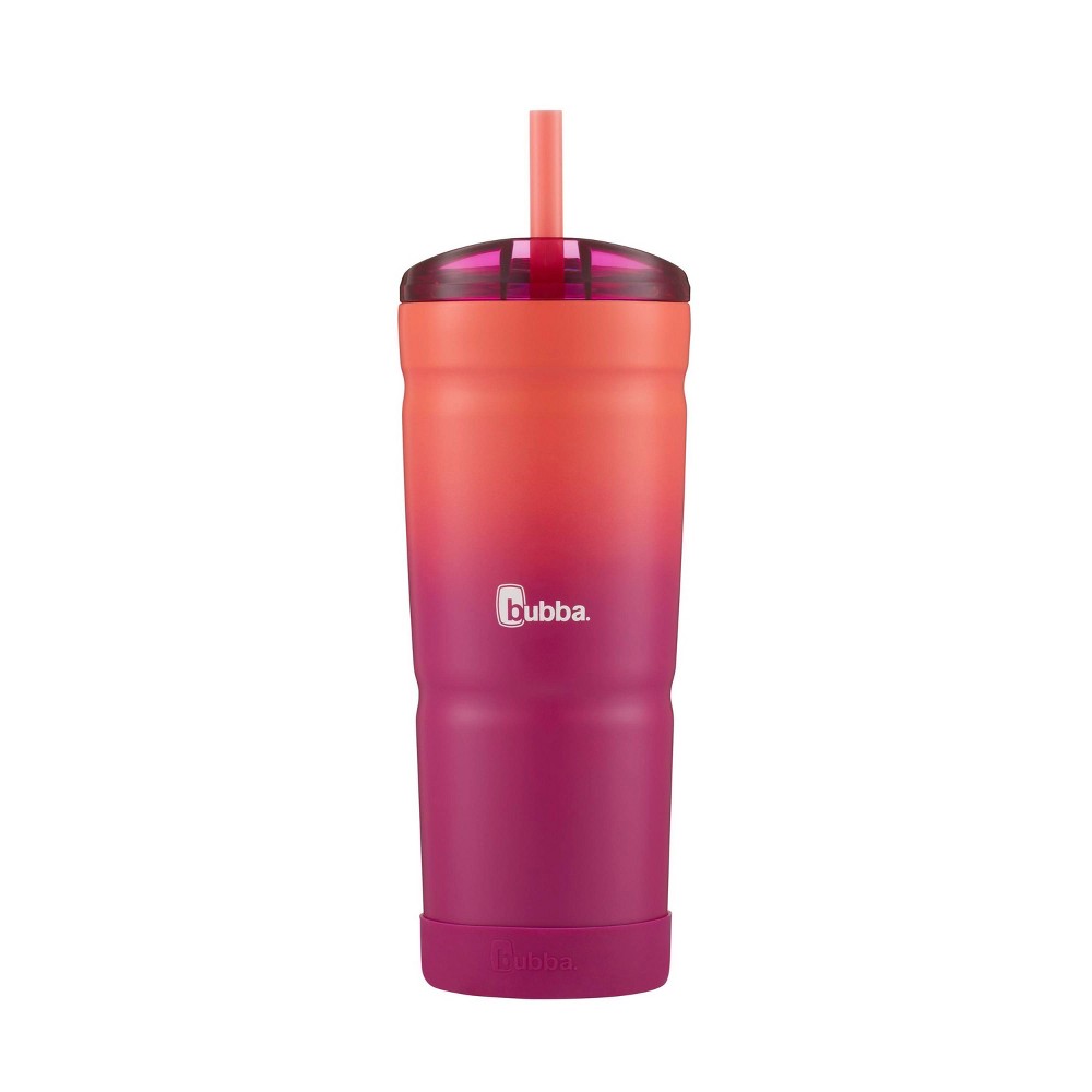 bubba Envy S Stainless Steel 24oz Tumbler with Straw and Rubberized Bumper Pink Sorbet Ombre